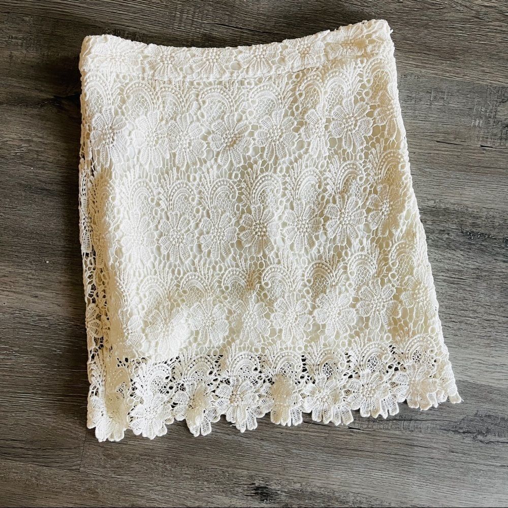 Off White Crochet Skirt